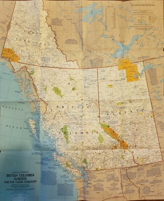 British Columbia, Alberta, Yukon Map - Poster - Close Up Canada -Nat ...