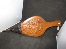 Beautiful Vintage Wood Fireplace Bellows 17.5'' x 6.5'' Black Air Bello