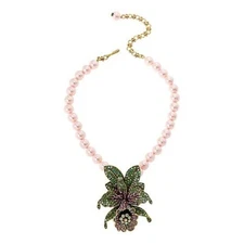 Heidi Daus GRACEFUL ORCHID Crystal FLOWER Statement NECKLACE $249