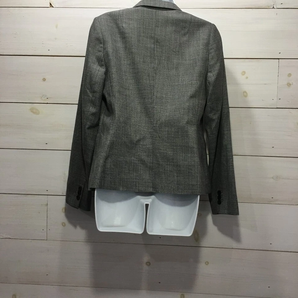 Chaqueta Blazer Banana Republic Para Mujer Talla 8 Gris Glen Cuadros 1 Botón Nueva con Etiquetas Foto 2 de 4