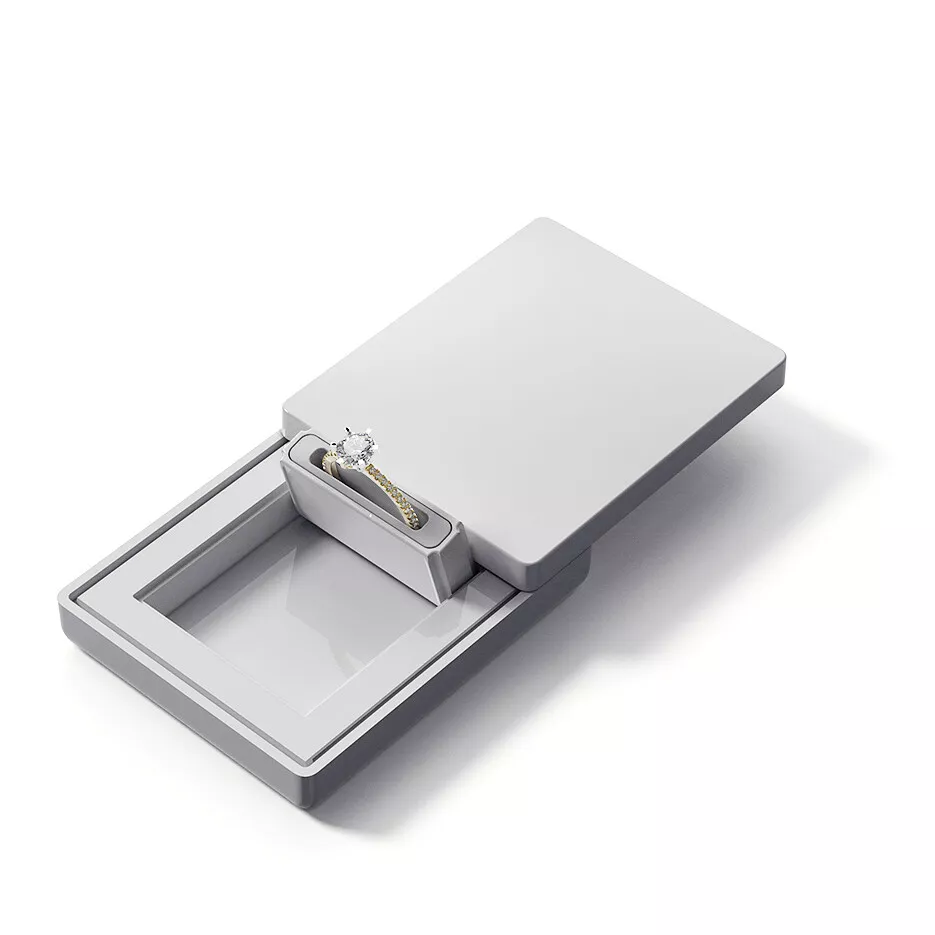 MONOLIX Slim Ring Box for Surprise Proposal Engagement Diamond
