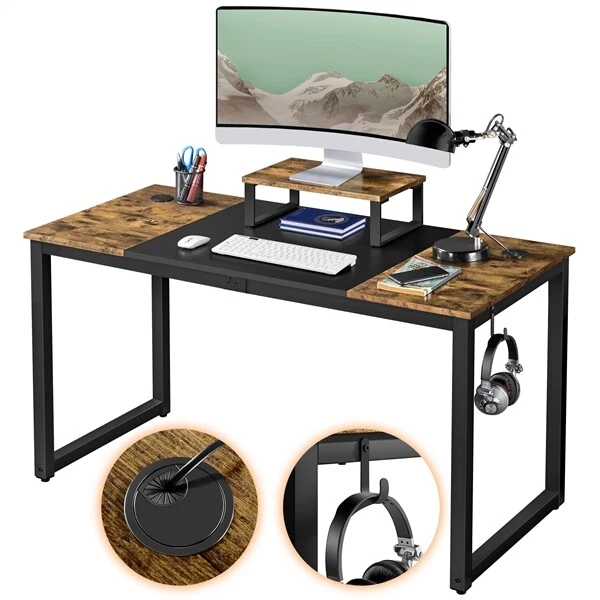 Corner desk with online monitor stand