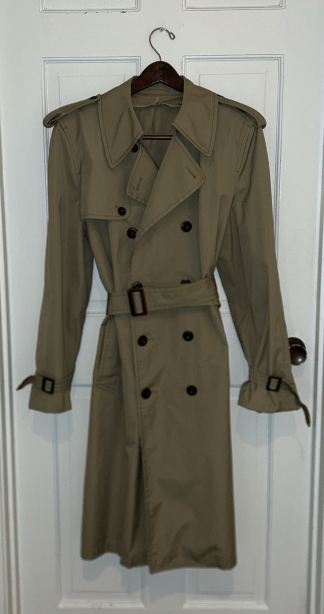 Vintage London Fog Mens Classic Trench, 40L, Zip Out Lining, EUC