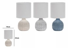 x Lume Lampada Abat Jour Comodino Comò 25cm Luce Ceramica Maioliche Moderna dfh