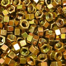 (500) 3/8"-16 Grade 8 Finished Hex Nut Yellow Zinc Plated Coarse Thread
