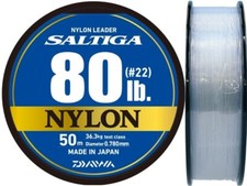 Daiwa Fishing Nylon Line SALTIGA NYLON LEADER 50m #7-25 lb Clear