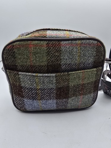 Mini borsa Glen Appin Harris tweed tartan mandorla nuova con etichetta - Foto 9 di 10