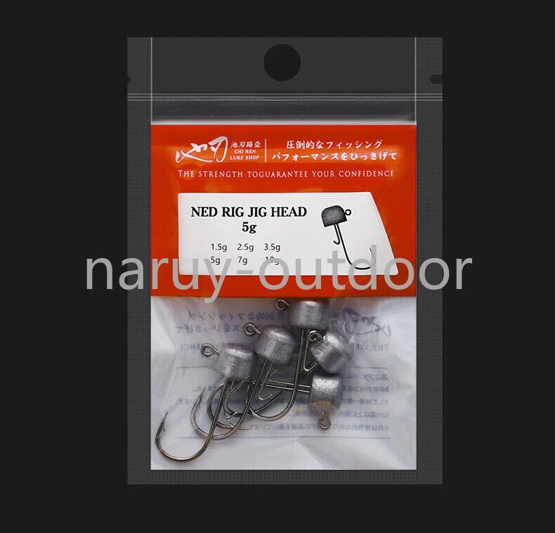 25 pezzi Ned Rig Jig Heads senza erbacce non verniciato basso crappie trota worm hook - Immagine 4 di 4