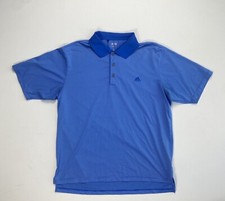 Adidas Golf Climalite Polo Shirt Mens Large Blue Striped Performance Wicking