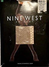 Nine West Fish Net Diamond Pattern Tights Nude Beige New Size 2 Medium Tall