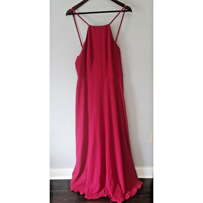 JJs House A-Line Square Neck Maxi Chiffon Bridesmaid Dress #251599 Burgundy  14 | eBay