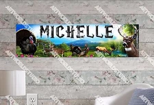 Personalized/Customized Deer and Turkey Name Poster Wall Art Decoration Banner