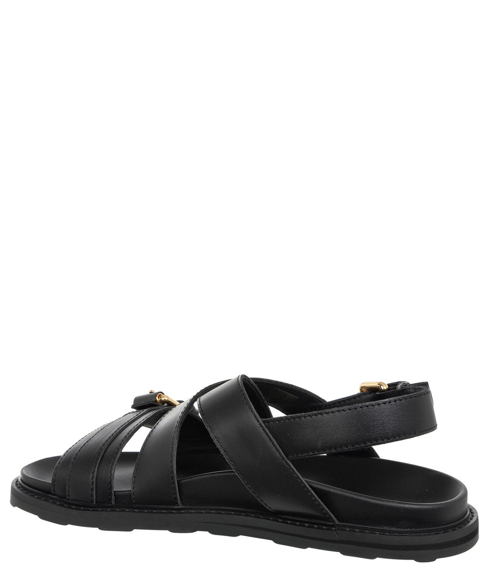 Moschino sandals men MB16263G0MGA0000 Black leather logo
