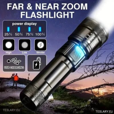 LED Zoom Flashlight and Mobile Powerbank
