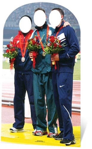 Sports Medal Winners Stand In Cardboard Cutout Figure 175cm Tall -At your Event
