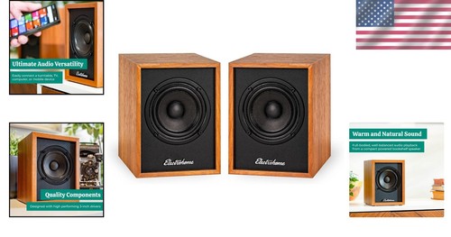 Warm Sound Huntley Bookshelf Speakers with RCA, Aux & Bluetooth 5 Connectivity - Picture 2 of 11