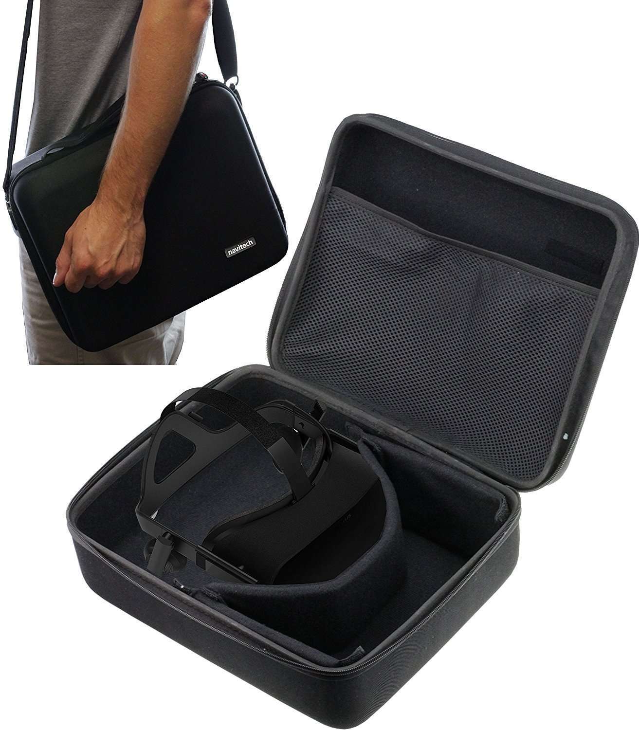 Navitech Black Hard Case For Meta Quest 2 - Advanced All-In-One VR ... NUOVO