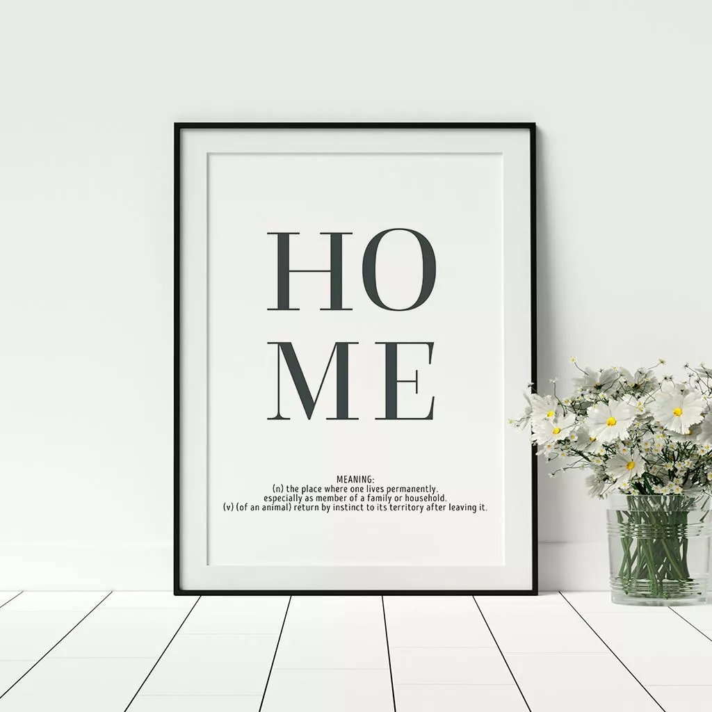 Home Dictionary Definition Quote Stylish Artwork For Fashionable Home Décor