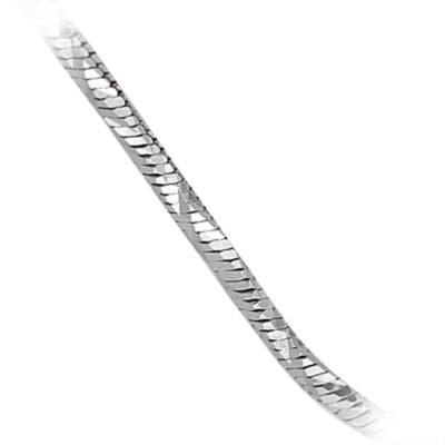 White Gold Italian Thick Twisted Snake Chain - 14k 17.5'' long  