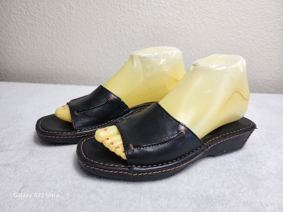 TIMBERLAND Women's Sandals Smart Comfort System Black Leather Slip On Size  M