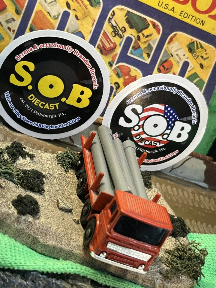 Lesney 1960s Pipe Truck 8 Wheeler No 10 Red Diecast w/ Pipes EX Condition - Image 2 of 4