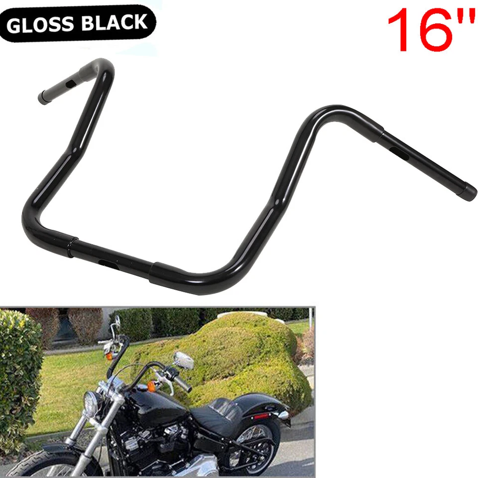 16'' Handlebar Fit For Harley-Davidson Ape Hanger Rise FLST FXST Sportster XL - Image 3 of 4