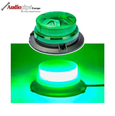 48 LED Grüne Rundumleuchte FLATHEAD Warnleuchte Blitzleuchte Magnet 12 Volt G/G