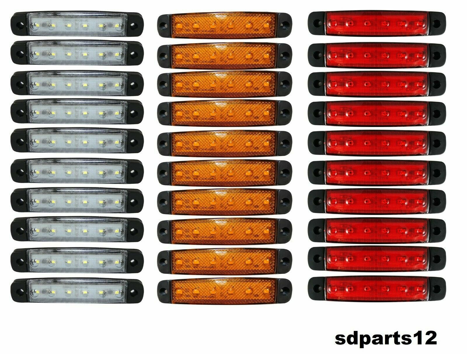 Feux de gabarit LED 24V camion orange blanc rouge veilleuse latérale pour Mercedes