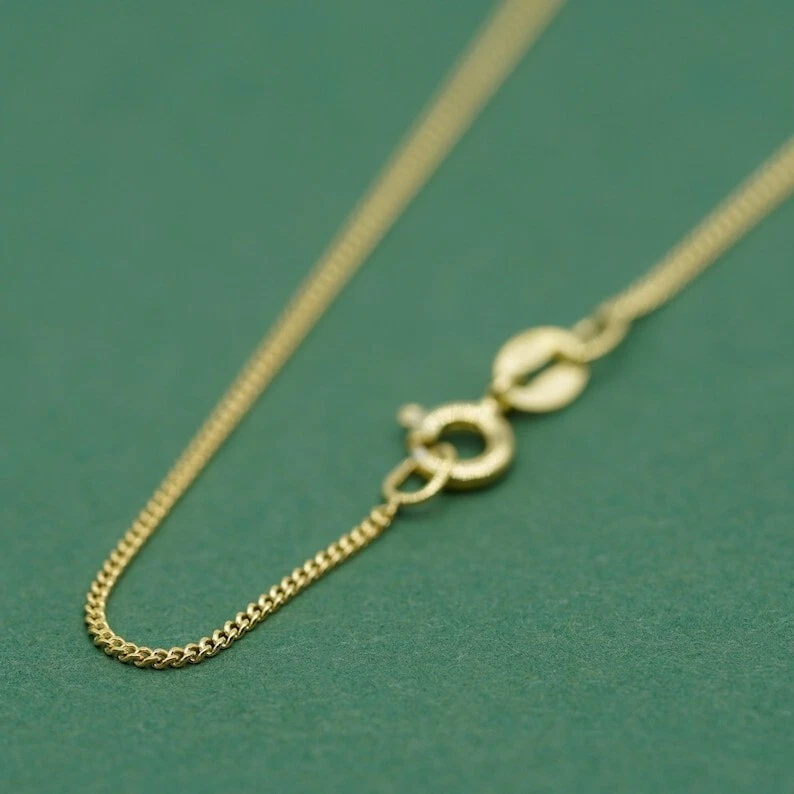 Collar de plata de ley 925 chapado en oro de 18 quilates para hombre y mujer de 16 a 30" Foto 4 de 4