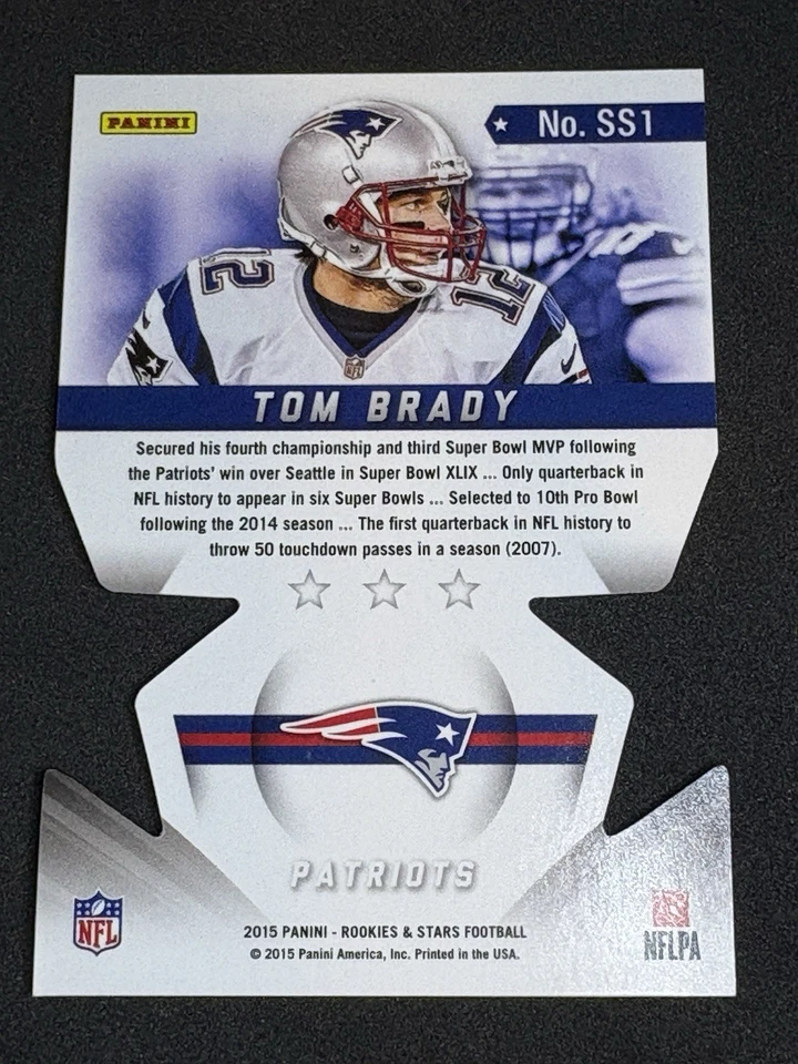 2015 Panini Rookies & Stars Tom Brady Die Cut #SS1 /49 - The Goat - Image 2 of 4