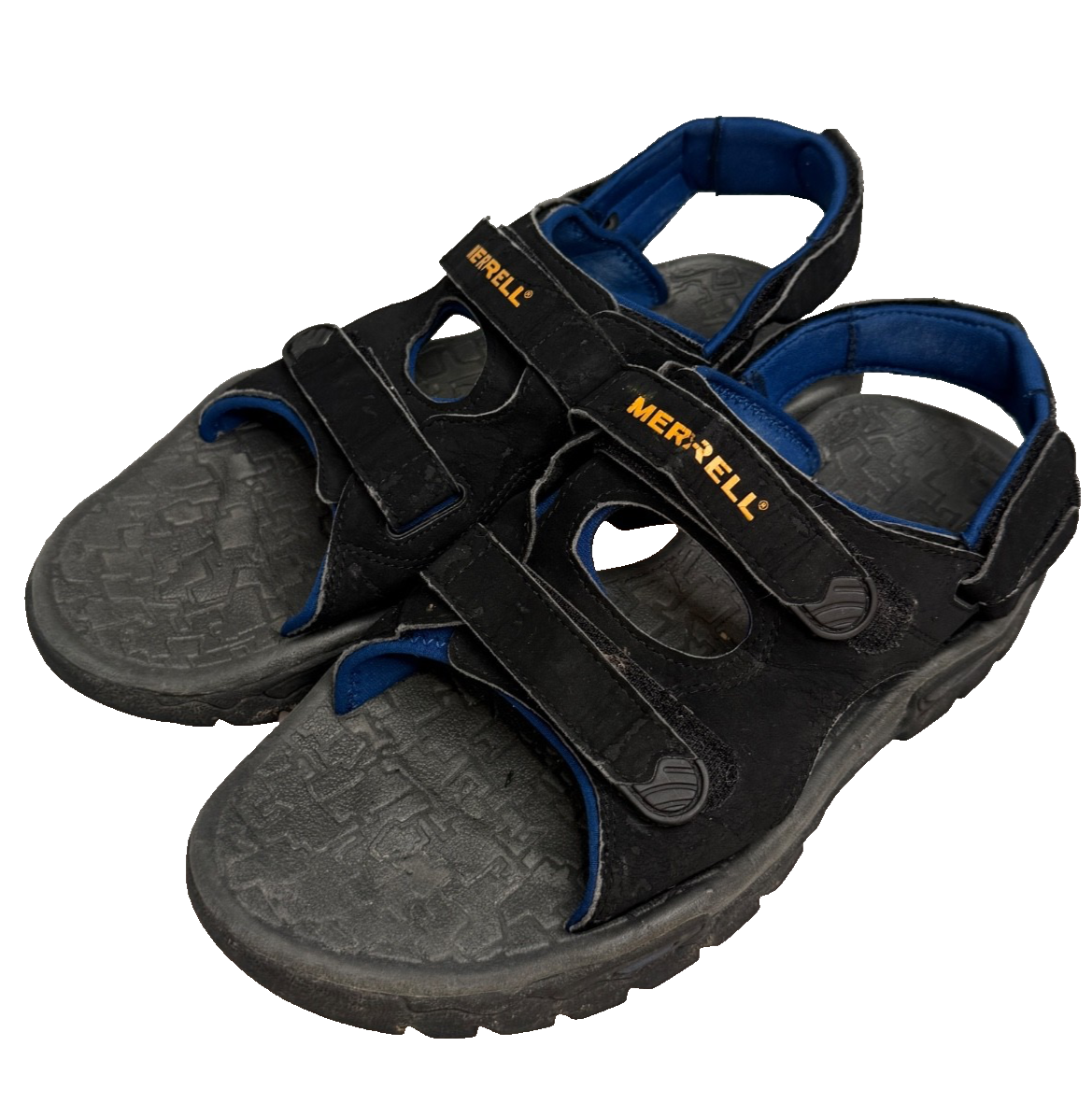 Merrell sandali uomo taglia 13 cinturino con gancio e passante nero blu grigio