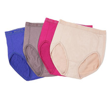 Breezies Set of 4 Nylon Microfiber Hi-Cut Briefs Medium Multi A287800 12984