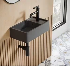 Swiss Madison Lisse 17.5 in. Rectangle Concrete Wall Mount Bathroom Vessel Sink