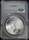 1927 P Peace Silver Dollar CACG MS62 Lustrous Well Struck Coin CAC