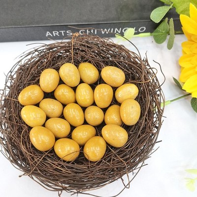 100pcs Natural Yellow Stone Egg Massager Gemstone Sphere Home Decor Ornament