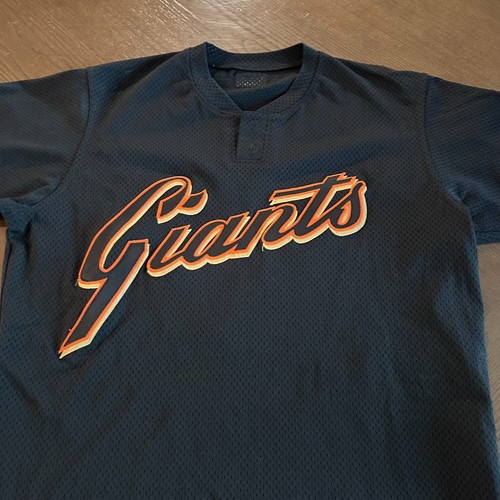 Maglia San Francisco Giants Uomo 44 MAJESTIC Collezione Autentica Nera #17 Vintage - Foto 4 di 6