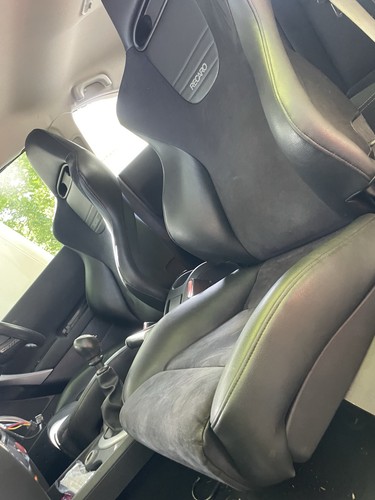 RENAULT MEGANE SPORT RS PAIR RECARO 1/2 LEATHER ALCANTARA SEATS & SUBFRAMES - Picture 9 of 22