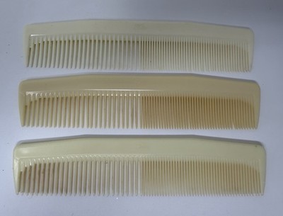 Fuller Hair Comb Brush Multi Teeth Set of Three Vintage Made In USA *READ*