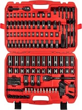 1/4  3/8 Inch Drive Impact Socket Set,186PCS Metric and Standard Full Sockets