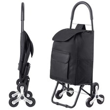 Stair Climber Cart Foldable 36L 110lb Steel Frame Black