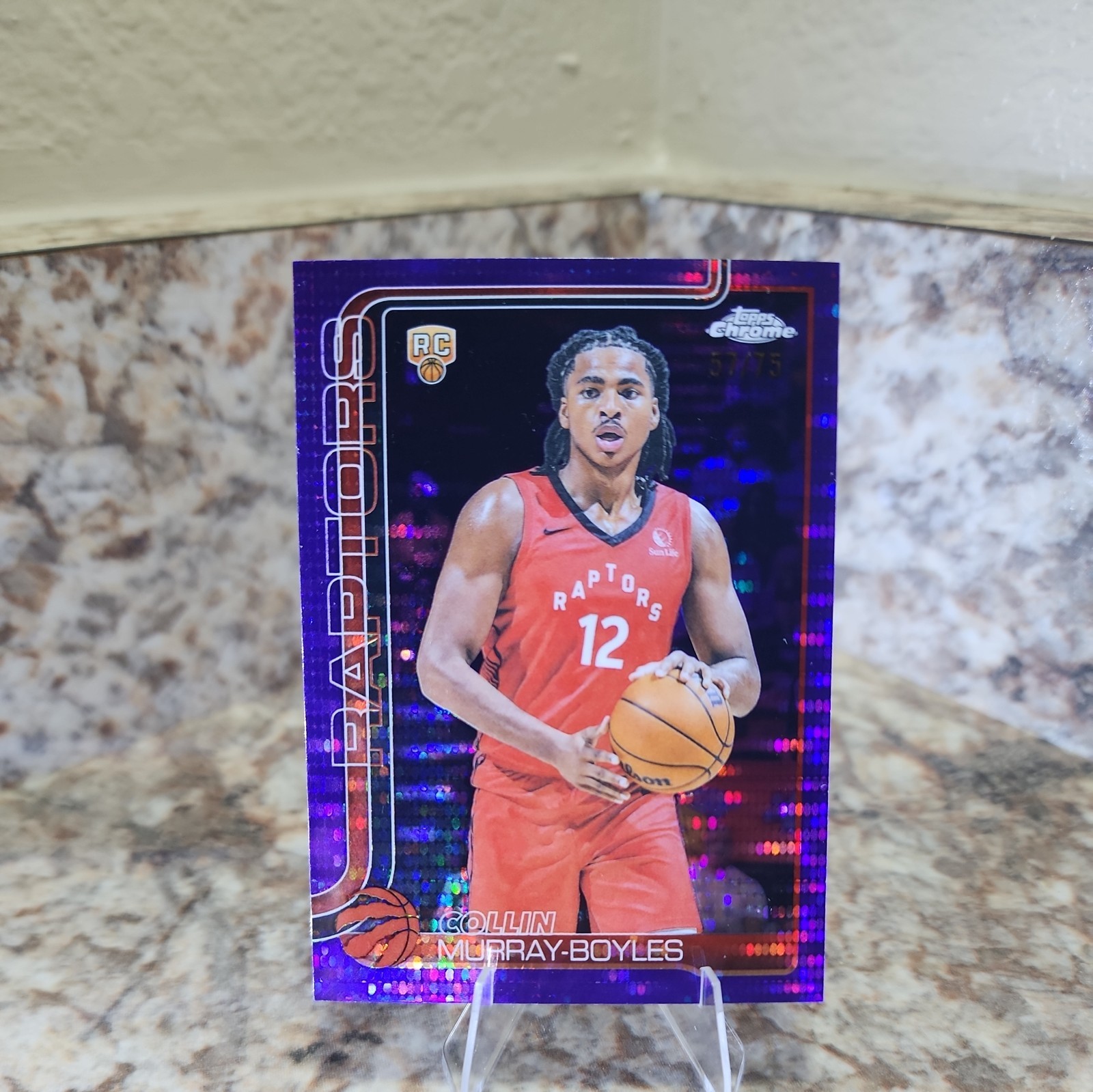 Collin Murray-Boyles 2025-26 Topps Chrome Purple Pulsar 57/75 (RC) #259 Raptors