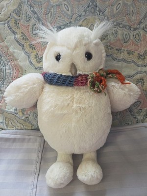 Jellycat *Rare* John Lewis Scarf London Woodland Babe Owl Ivory Stuffed Animal 