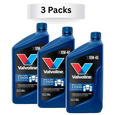 Valvoline 3 Quarts 4-Stroke ATV/UTV SAE 10W-40 Motor Oil 817263 3 x 1qt