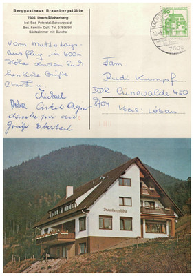 Ibach Löcherberg Guest House Braunbergstüble Antique Postcard Rarely Used