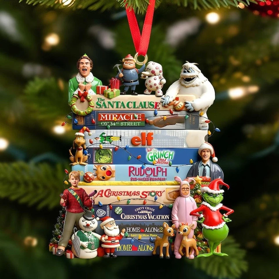 Adorno navideño de película de los 90: películas navideñas de acrílico retro, regalo para fanáticos solo en casa Foto 2 de 4