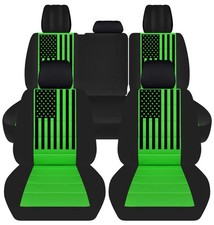 Custom Fit Seat Covers Frontback Blk-lime Green Wusa Flag Fits Jeep Gladiator