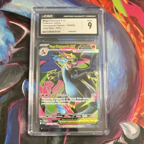 Pokémon Mega Charizard X EX Dragon Ultra Rare Holo Phantasmal Flames CGC 9