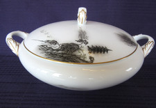 FUKAGAWA ARITA LANDSCAPE Hand Painted 903 ROUND COVERED SERVING BOWL