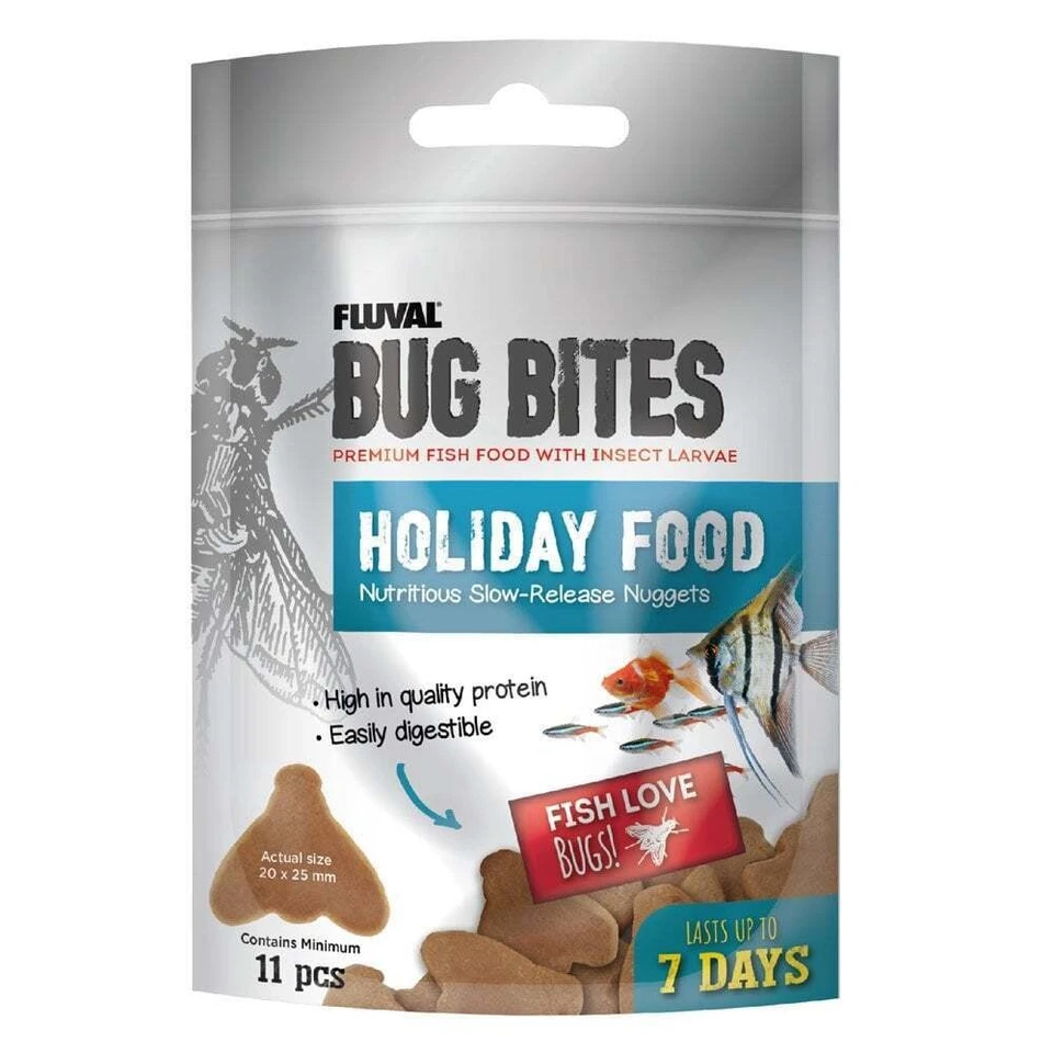 Aquarium Holiday Food Fluval Bug Bites Vacation Weekend Tropical Fish Tank 7 day