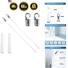 Blind Wand Replacement 12 Inch Fiberglass Vertical Blinds Tilt Rod 2pcs
